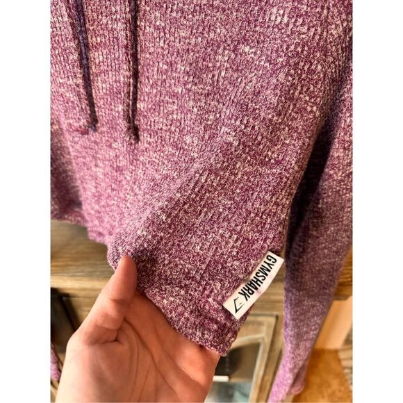 E35 Gymshark Slounge Crop Hoodie In Maroon Women’s Size Small - Picture 3 of 9